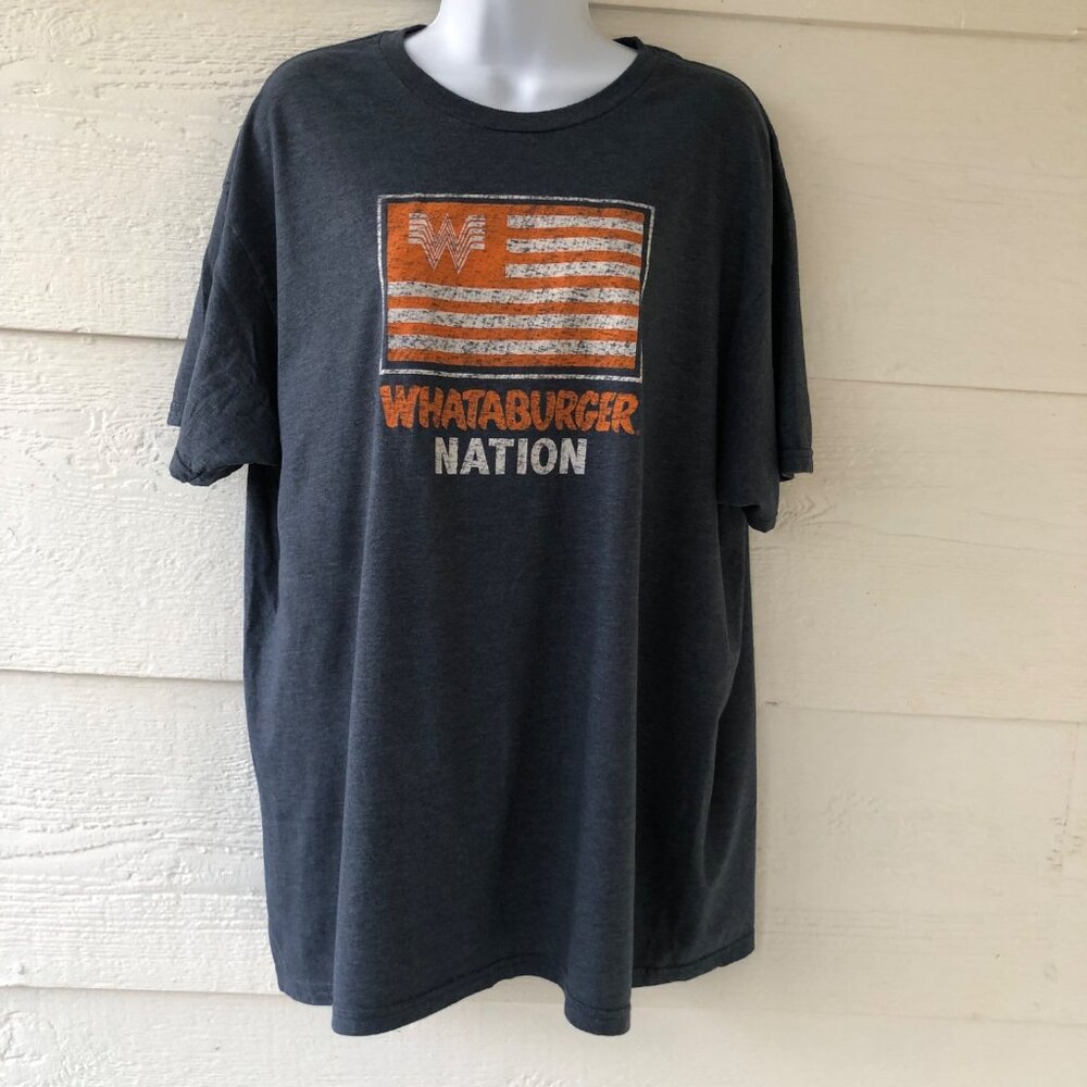 Whataburger Nation Adult XL Gray Orange Graphic Logo Tee - Picture 3 of 10